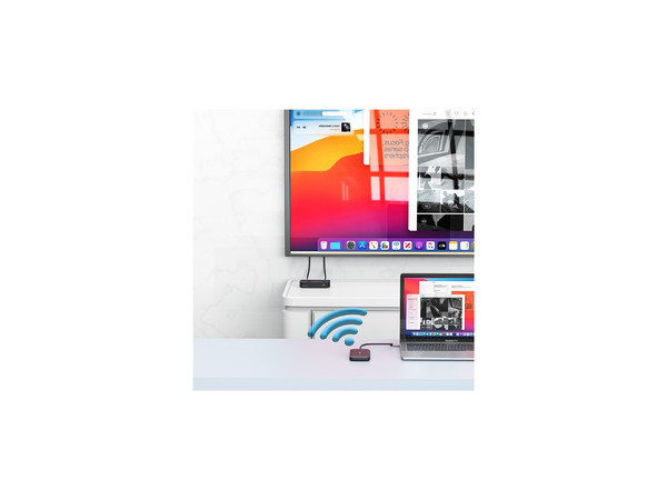 Adaptador de pantalla inalámbrico Share My Screen USB-C de 1080p con concentrador USB y lector de tarjetas