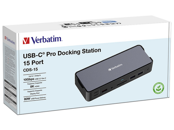 Docking Station Verbatim estación de acoplamiento USB-C Pro 15 en 1 