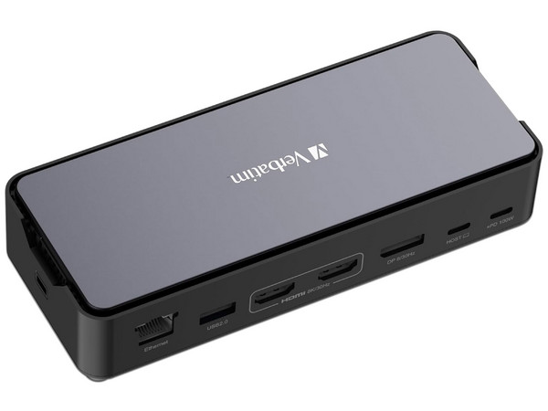 Docking Station Verbatim 32173 15 en 1, 2 Puertos HDMI, 4 Puertos USB Tipo A, 1 Puerto USB Tipo C, DisplayPort, RJ-45, Puerto SD, Puerto MicroSD,, 1 Ranura para SSD y 1 Puerto 3.5mm, Color Negro.