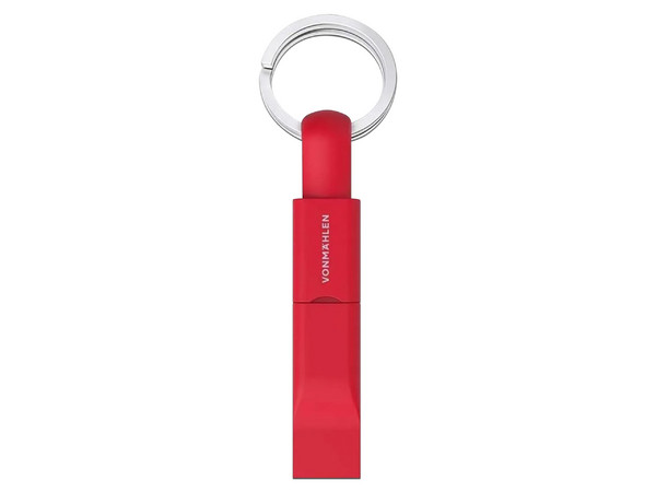 Cable de Datos 5 en 1 Vonmahlen, USB-A, USB-C, Lightning y MicroUSB. Color Rojo.