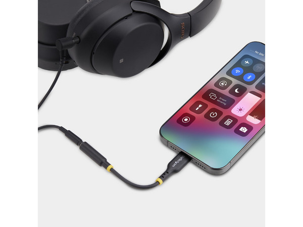 Adaptador de audio USB Tipo C, salida 3.5mm TRRS, compatible con minijack, conexión USB-C.