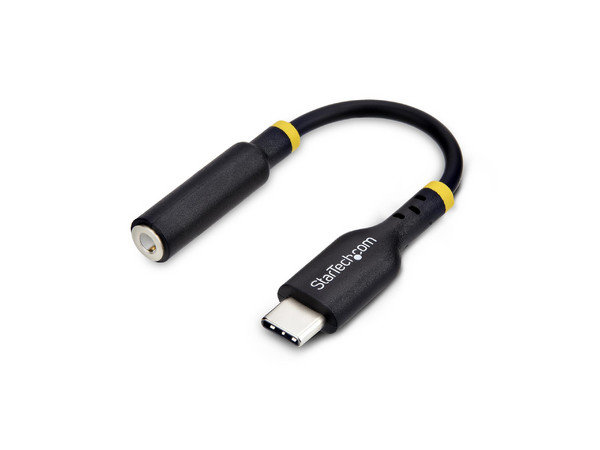 Adaptador de audio USB Tipo C, salida 3.5mm TRRS, compatible con minijack, conexión USB-C.