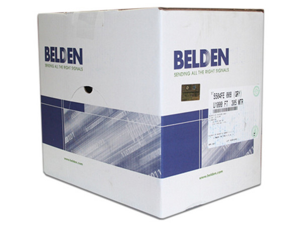 Bobina de cable de audio Belden 5504FE,  22AWG, 305m, Color Gris.