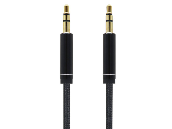 Cable estéreo BRobotix 3.5mm M-M, 1m. Color Negro.