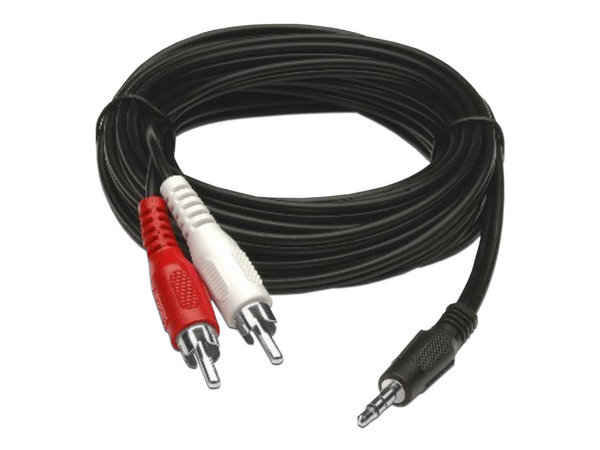 Cable BRobotix RCA Dual a 3.5mm (M-M), de 1.8m. Color Negro.