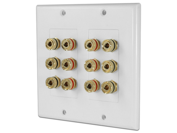 Kit de Placa de Pared Epcom EP-WP6S-KIT con 6 Pares de conectores tipo banana (Rojo/Negro), Postes de unión tipo banana, Conectores enchapados en oro.