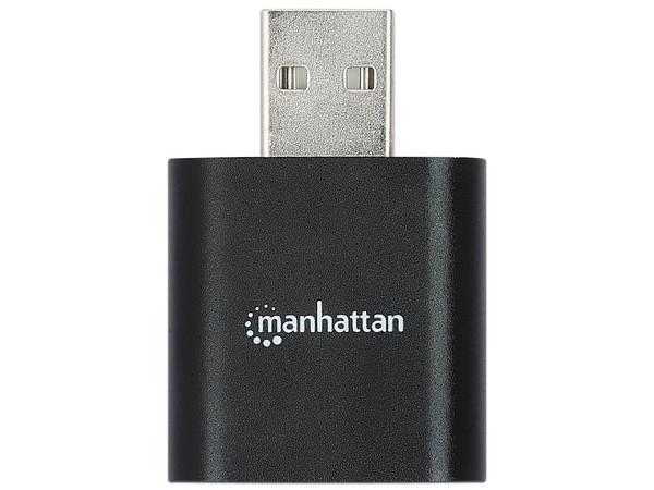 Adaptador de Sonido Manhattan 152754, USB-A a 3.5 mm (M-H), Admite Sonido Estéreo 2.1, Color Negro.