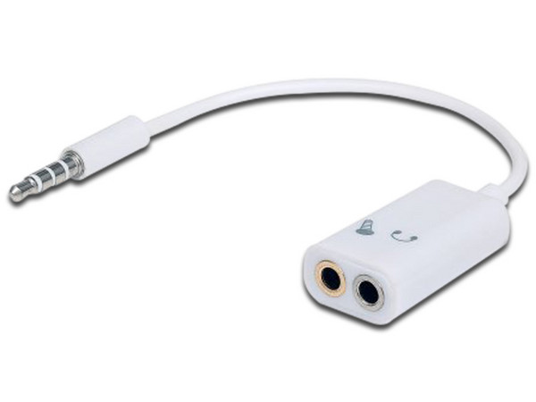 Cable adaptador Manhattan de dos puertos 3.5mm (hembra) a 3.5mm (macho).