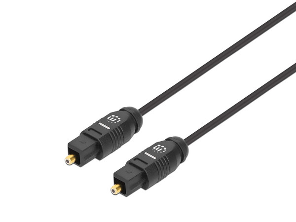 Cable de Audio Digital Óptico Manhattan, Toslink M-M, 3m. Color Negro.
