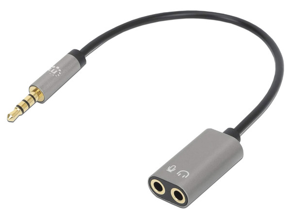 Adaptador Auxiliar en Y, de un Plug a 2 salidas 3.5 mm.