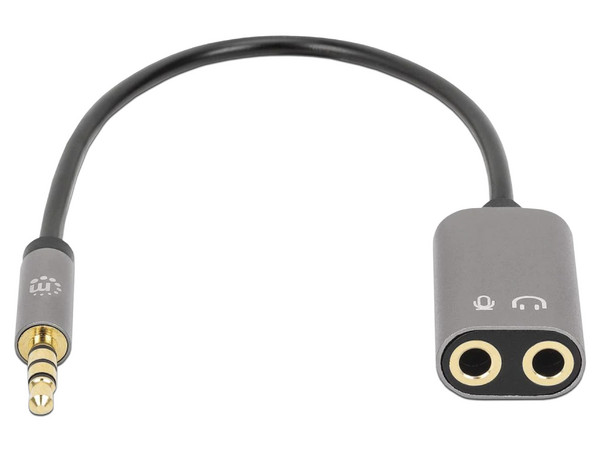 Adaptador Auxiliar en Y, de un Plug a 2 salidas 3.5 mm.
