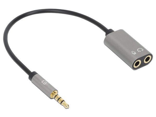 Adaptador Auxiliar en Y, de un Plug a 2 salidas 3.5 mm.