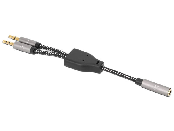Adaptador de Audio Manhattan de plug 3.5mm hembra a 2 plug 3.5mm Macho.