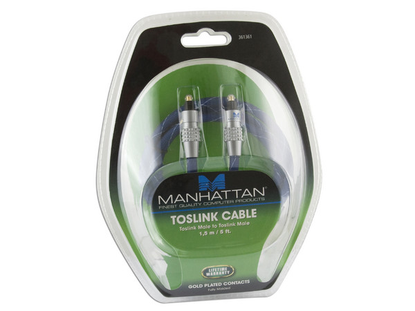 Cable de Audio TosLink Óptico Digital macho a macho, azul, 1.5m