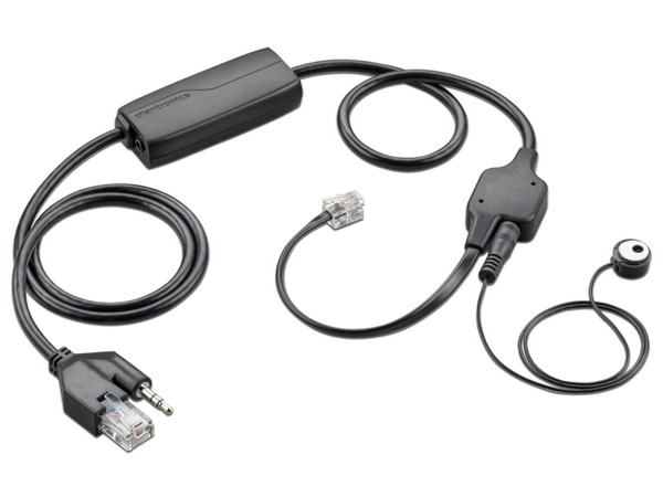 Conector Macho Poly Hookswitch Electrónico TAA APV-63 para Plantronics. Color Negro
