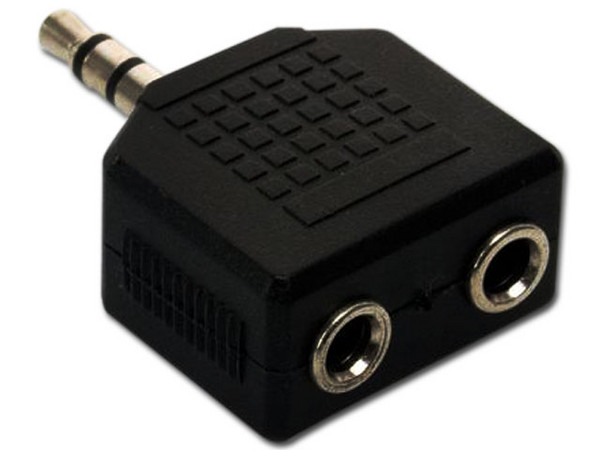 Adaptador Steren de 2 jacks 3.5 mm a plug 3.5 mm, estéreo.