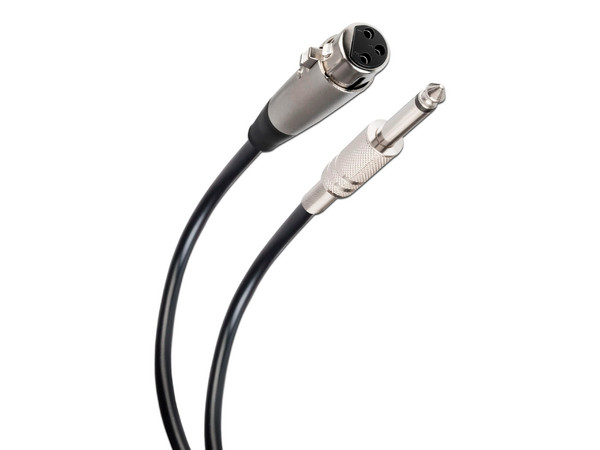 Cable extensión Steren de 6.3mm (Macho) a Jack tipo Canon XRL (hembra), 6 metros. Color Negro.