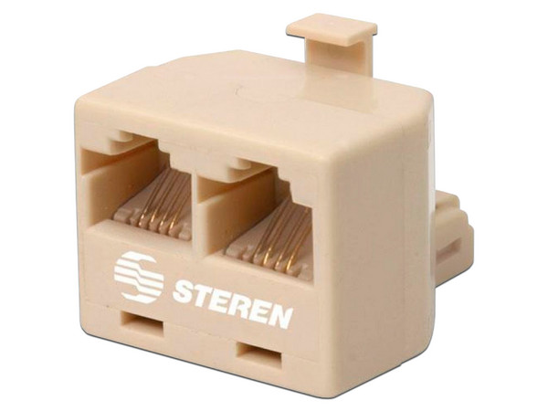 Adaptador Jacks Steren, Tipo Y, Conectores 2 x Jack (Hembra) a Plug (Macho).