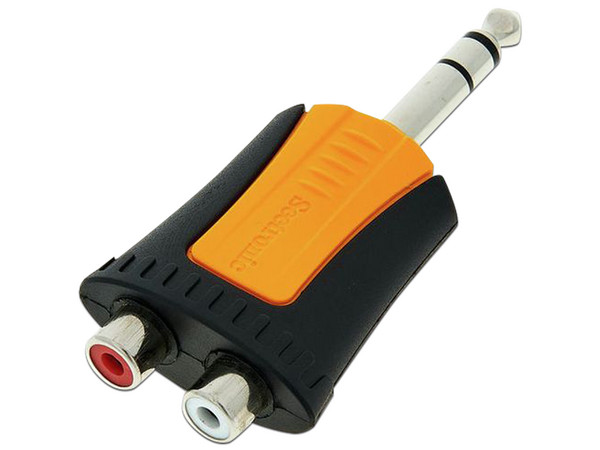 Adaptador de Audio Seetronic MP3-2RF de 2 puertos RCA Hembra a 1 Plug de 1/4