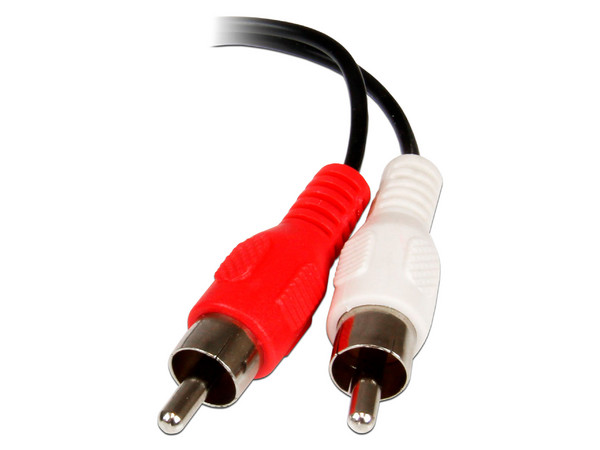 Cable Adaptador de Audio Estéreo Mini Jack de 3.5mm (hembra) a RCA (macho) de 15cm.
