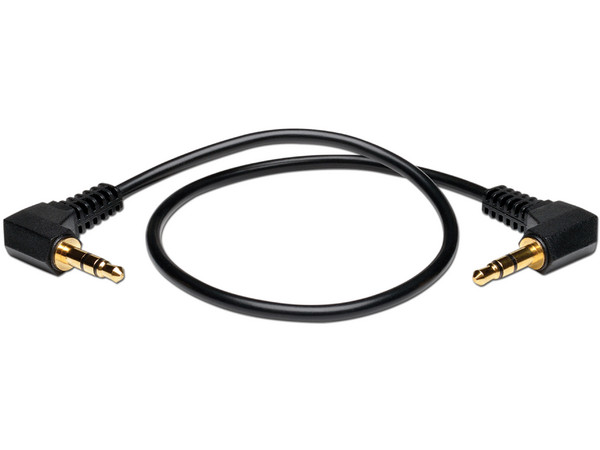 Cable de Audio Mini Estéreo de 3.5 mm con dos clavijas en Ángulo Recto (M/M), 30.48 cm