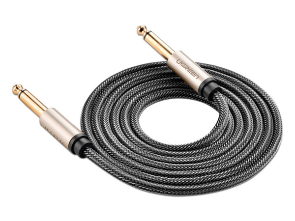 Cable de Audio Ugreen de Conectores TRS (6.35mm), Mono, Nylon Trenzado, 10m. Color Negro.