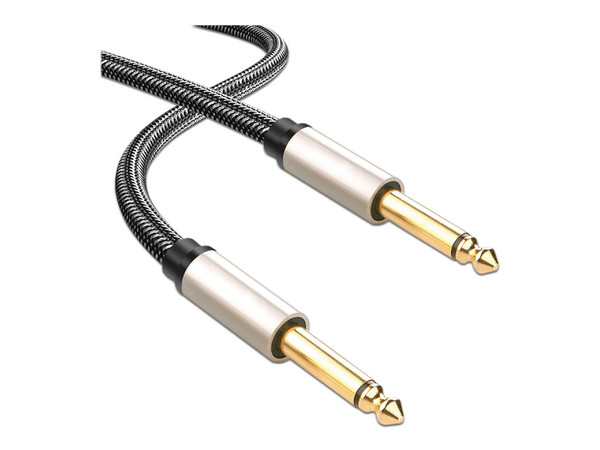 Cable de Audio Ugreen de Conectores TRS (6.35mm), Mono, Nylon Trenzado, 10m. Color Negro.