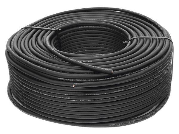 Bobina de Cable Ugreen 90304 para Micrófono, Compatible con conectores XLR, 6.5 mm, 3.5 mm y RCA, 100m. Color Negro.