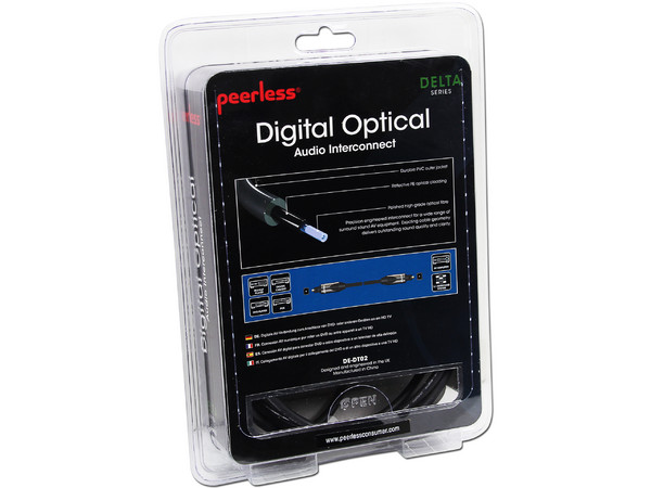 Cable de Audio Peerlees Delta TosLink Óptico Digital macho a macho, 2.0m