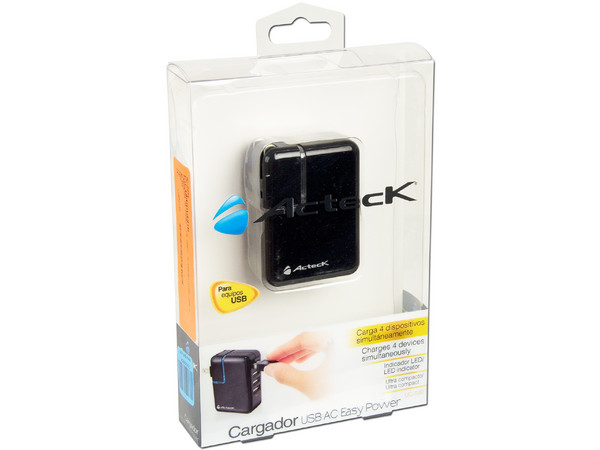 Cargador USB Acteck Easy Power UC-500, 4 puertos.
