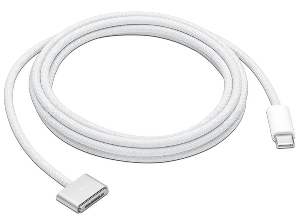 Cable Apple MW613AM/A USB-C a MagSafe 3 de 2 m, Blanco, Carga Rápida para MacBook.