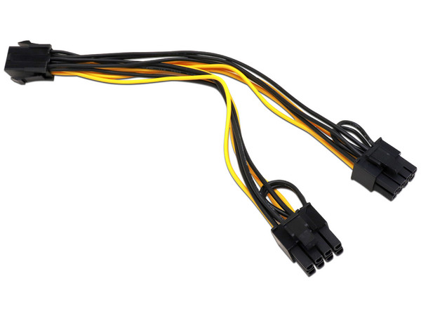 Cable adaptador de alimentación PCI Express 6 pines a dos conectores de 8 pines.