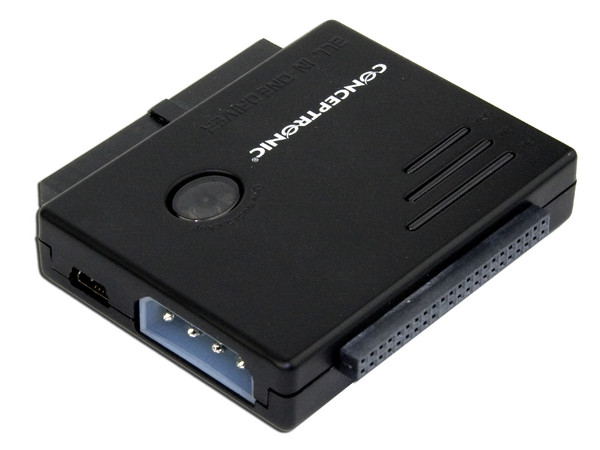 Adaptador Conceptronic SATA e IDE a USB 2.0. Convierte con facilidad cualquier disco duro de 2.5” / 3.5” o unidad de CD/DVD-RW en un cómodo disco externo