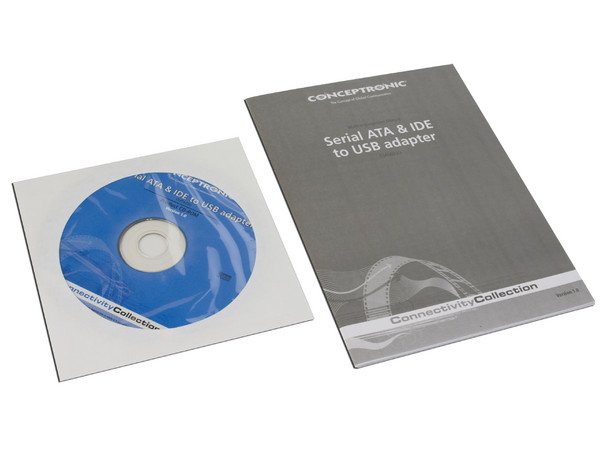Adaptador Conceptronic SATA e IDE a USB 2.0. Convierte con facilidad cualquier disco duro de 2.5” / 3.5” o unidad de CD/DVD-RW en un cómodo disco externo