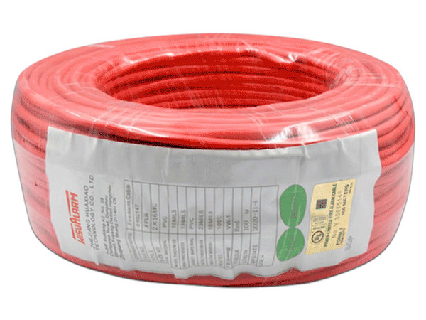Bobina de Cable Dahua 2X16AWG-U, Para Alarmas de Incendio, Revestimiento de PVC UL105, 305m, Sin Blindaje, Color Rojo.