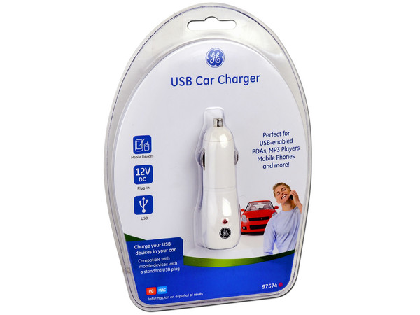 Cargador General Electric, USB para el Auto ,12V