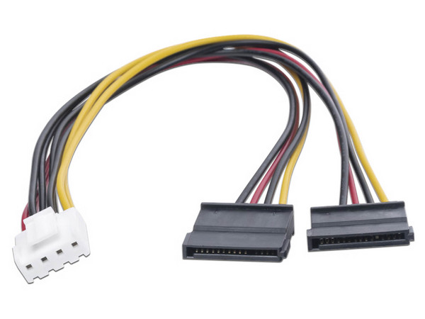 Cable de Doble Corriente SATA Hikvision 101-502-385, Compatible con DVR's, 25cm.