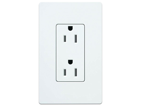 Caja de Pared Lutron CAR-15-WH de Tomacorriente, receptáculo convencional, Color Blanco.
