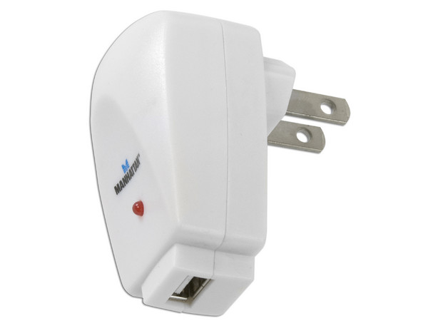 Manhattan Cargador USB, carga rápidamente dispositivos USB usando una toma de corriente alterna