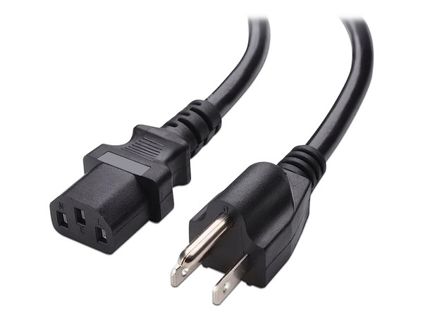 Cable de Alimentación genérico de 1.2 mts. Color Negro.