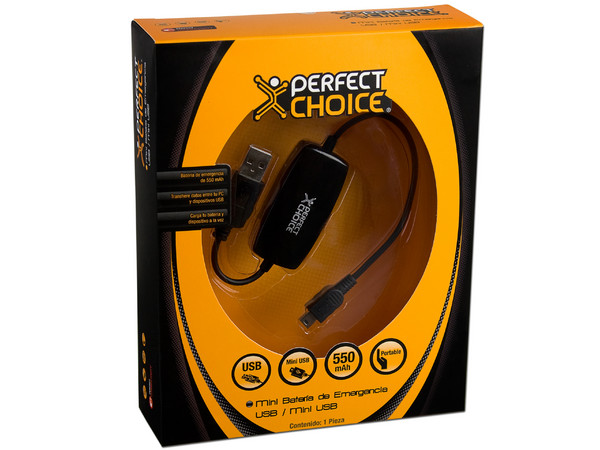 Mini Batería de Emergencia Perfect Choice  USB/Mini USB