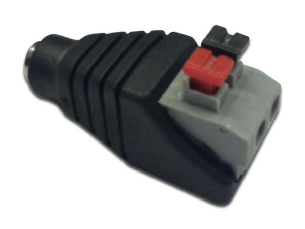 Paquete de 10 adaptadores Saxxon tipo Jack Hembra polarizado de 12V con terminales de presión.