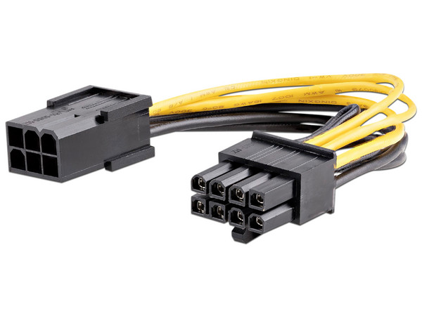 Cable adaptador de alimentación PCI Express 6 pines a 8 pines.
