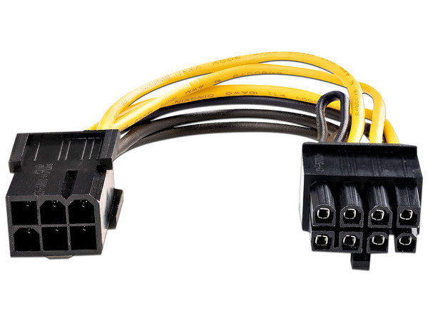 Cable adaptador de alimentación PCI Express 6 pines a 8 pines.
