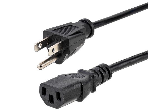 Cable 91cm de Alimentación Corriente para PC Computadora C13 a NEMA5-15P 14AWG - Toma a Tierra