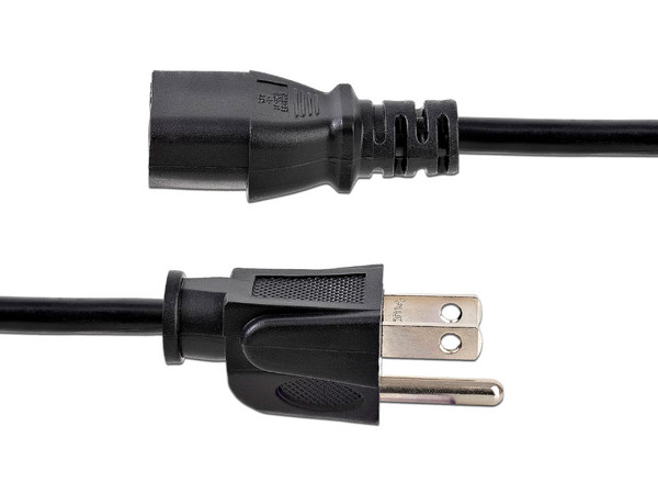 Cable 91cm de Alimentación Corriente para PC Computadora C13 a NEMA5-15P 14AWG - Toma a Tierra