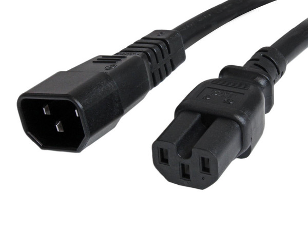 tarTech Cable 91cm 14 AWG Adaptador Jumper Bridge IEC C14 a IEC C15 para Servidor UPS
