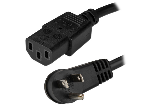 Cable de Energía acodado de NEMA 5-15P (macho) a C13 (hembra), 3m. Color Negro.