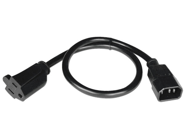 Cable Adaptador de Alimentación Universal de CA, 13A, 16 AWG (IEC-320-C14 a NEMA 5-15R), 0.61 m.