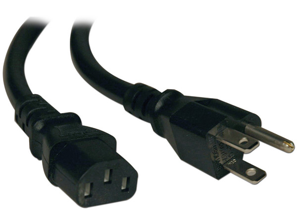Cable de alimentación universal para computadora, 10A, 18 AWG (NEMA 5-15P a IEC-320-C13), 30.48 cm.